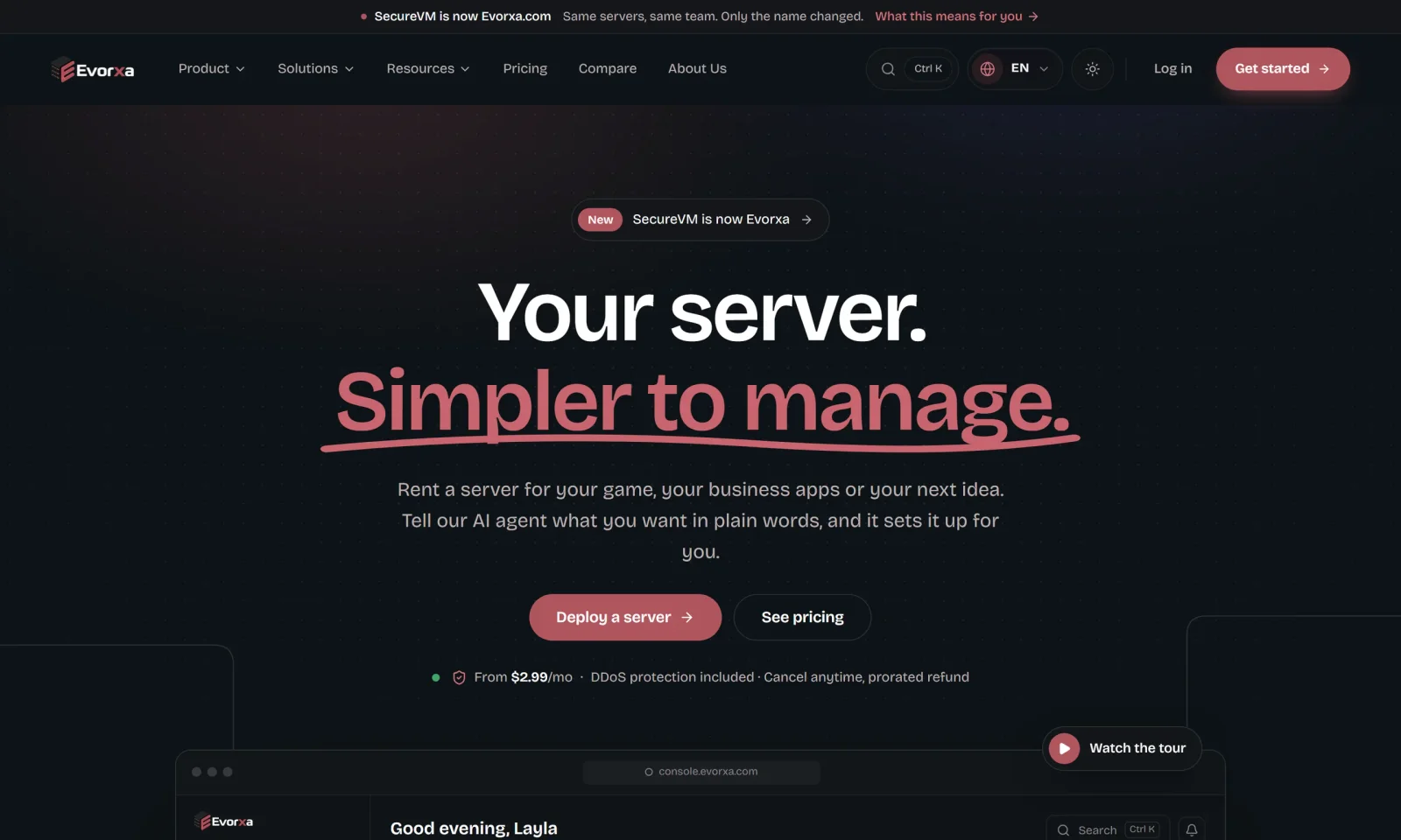Evorxa website